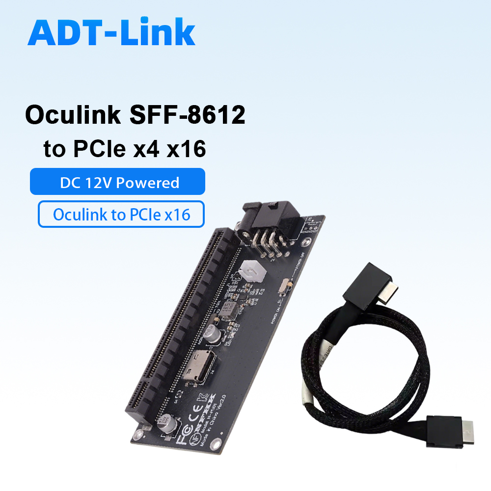 Pcie 4.0 X16 Riser Cable 90 Degree - Oculink SFF-8612 ไปยัง PCIe X4 X16