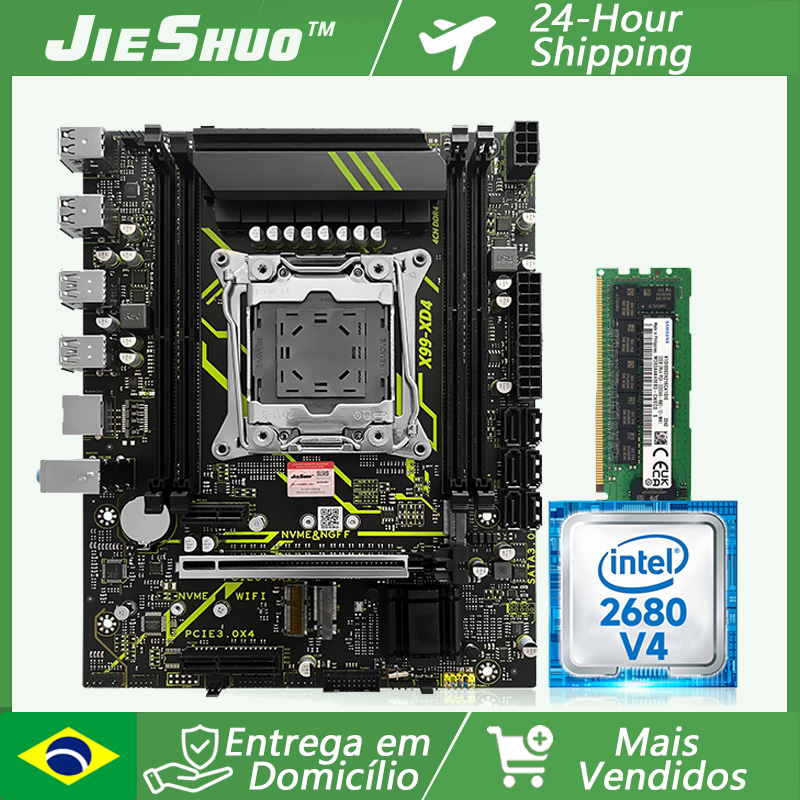 X99 Dual Cpu Motherboard Combo - ชุดอัพเกรดเกมเมอร์ JIESHUO X99 เมนบอร์ด Xeon E5-2680