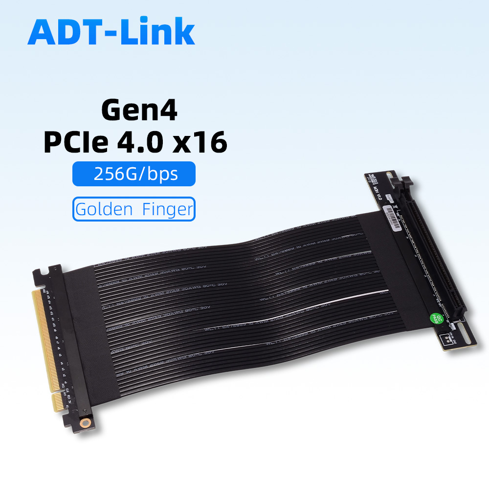 Pcie 4.0 X16 Riser Cable 90 Degree - สายอะแดปเตอร์ Riser Silver PCIe 4.0 X16