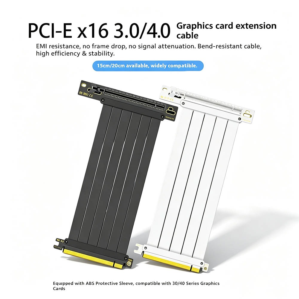 Pcie 4.0 X16 Riser Cable 90 Degree - สายต่อขยาย PCI‑E 4.0/3.0 X16 สำหรับ GPU