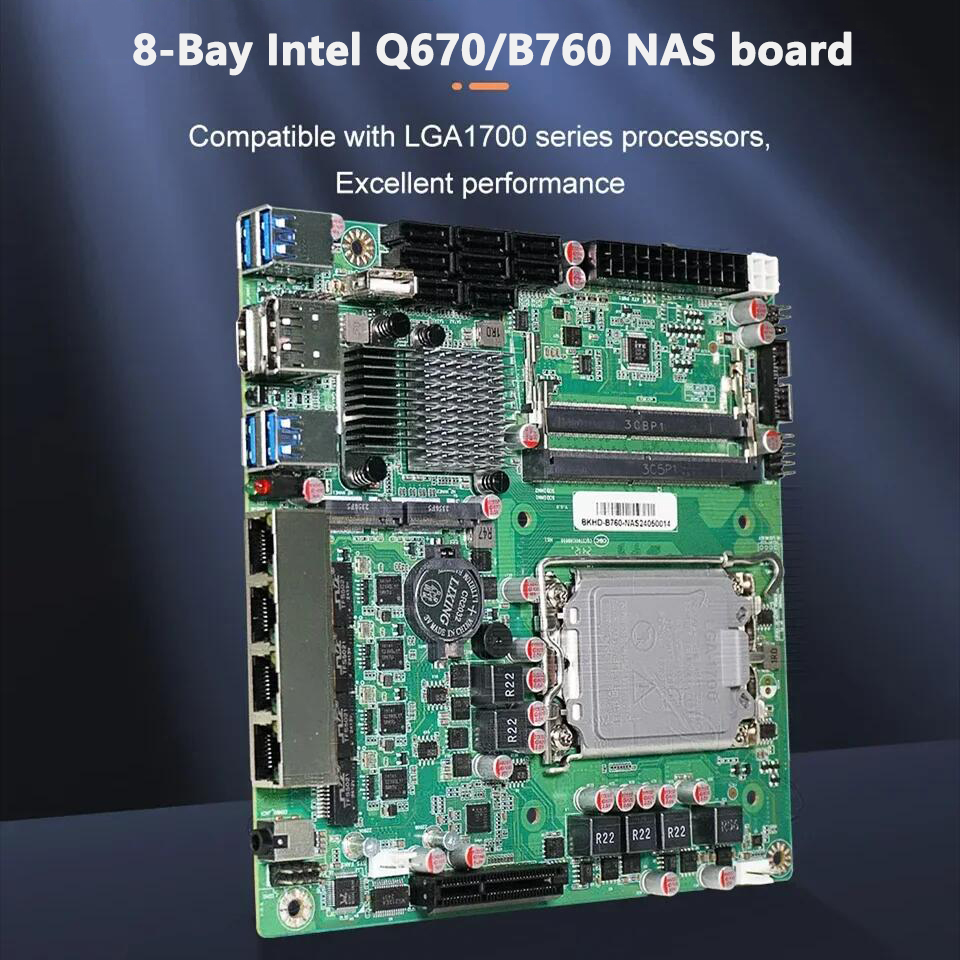 Lga 1700 Ddr5 Itx Motherboard - เมนบอร์ด Topton Q670 B760 8-Bay NAS