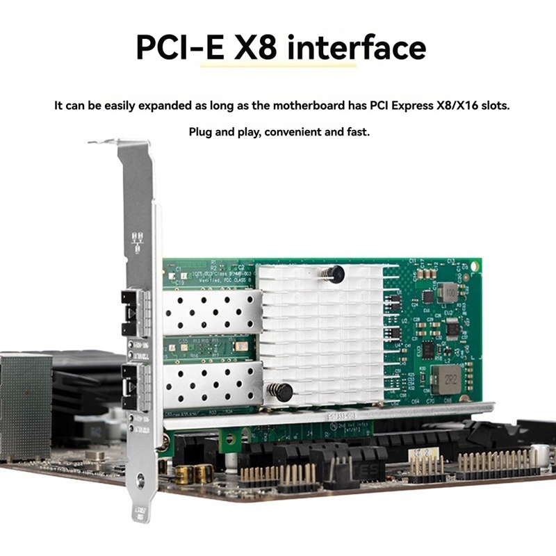 10Gb Sfp+ Pcie Network Card Dual Port - X520-DA1 การ์ดเครือข่าย 10Gb SFP+ สองพอร์ต PCI-E