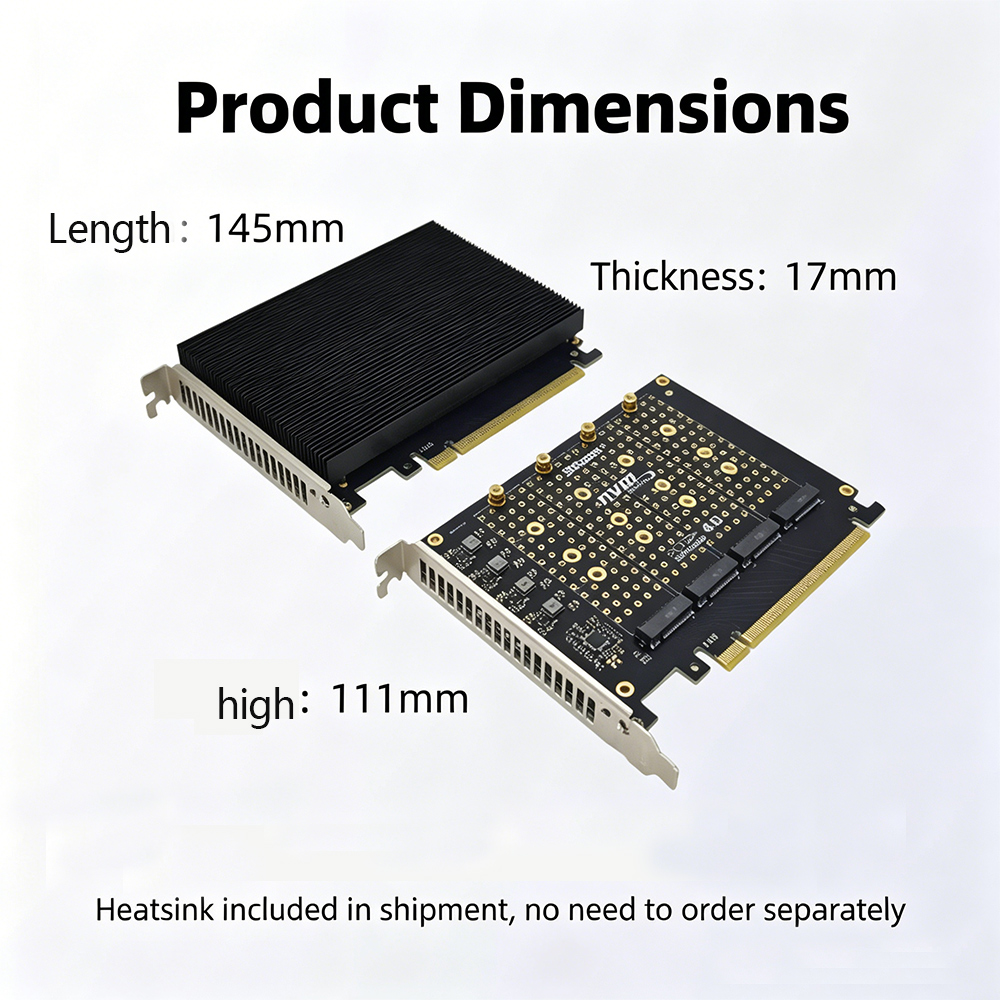 การ์ดอะแดปเตอร์ PCIe 4.0 X16 เ - Quad M.2 Nvme Pcie Bifurcation Card บทวิจารณ์และราคา