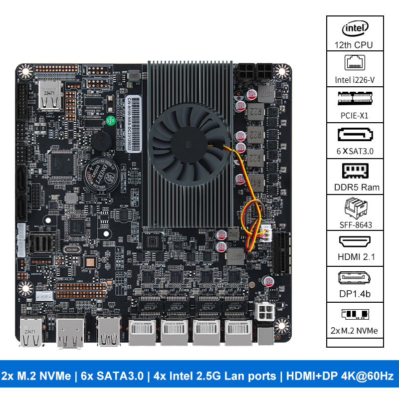 เมนบอร์ด N100 Nas รองรับ 2xm.2 - Nas Motherboard N100 6 Sata บทวิจารณ์และราคา