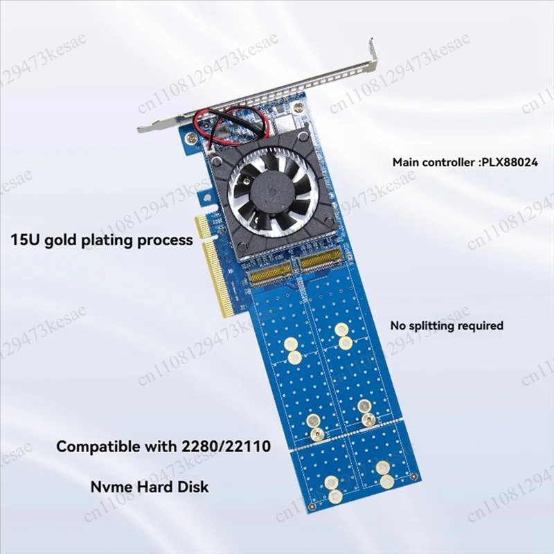 การ์ดขยาย PCIe 4.0 NVMe M.2 ชิ - Quad M.2 Nvme Pcie Bifurcation Card บทวิจารณ์และราคา