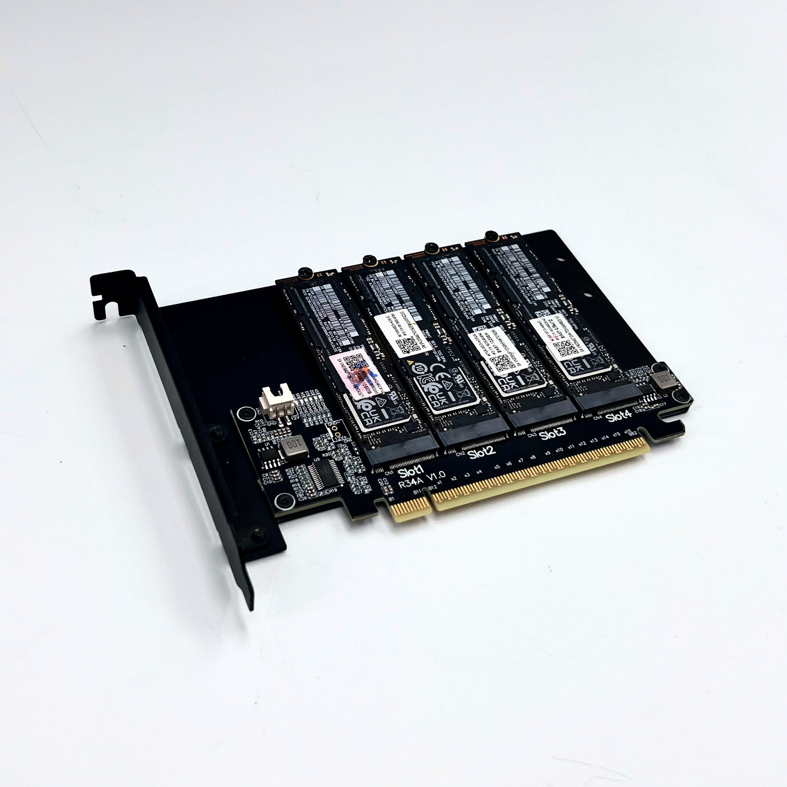 อะแดปเตอร์ PCIe 5.0 x16 เป็น Q - Quad M.2 Nvme Pcie Bifurcation Card บทวิจารณ์และราคา