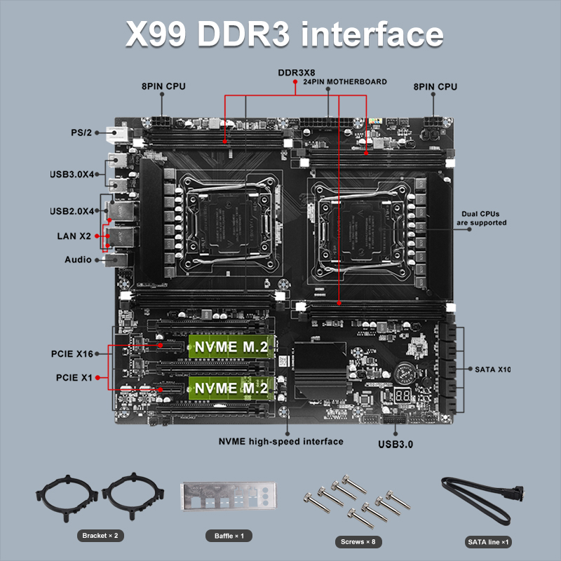 X99 Dual-ซ็อกเก็ต CPU เมนบอร์ด - X99 Dual Cpu Motherboard Combo บทวิจารณ์และราคา
